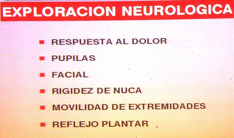 Traumatismo craneoencefalico-Exploración neurológica