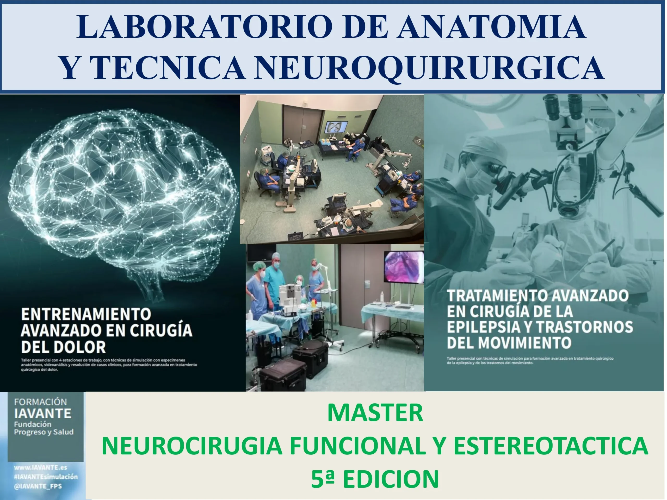 Figura 3.- Máster en Neurocirugía Funcional y Estereotáctica, 5ª edición, con entrenamiento avanzado en cirugía del dolor, cirugía de la epilepsia y trastornos del movimiento.